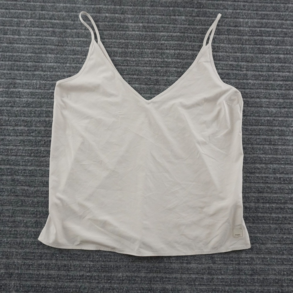 Vuori Tank Top Women Medium Beige Spaghetti Strap V-Neck VW1135